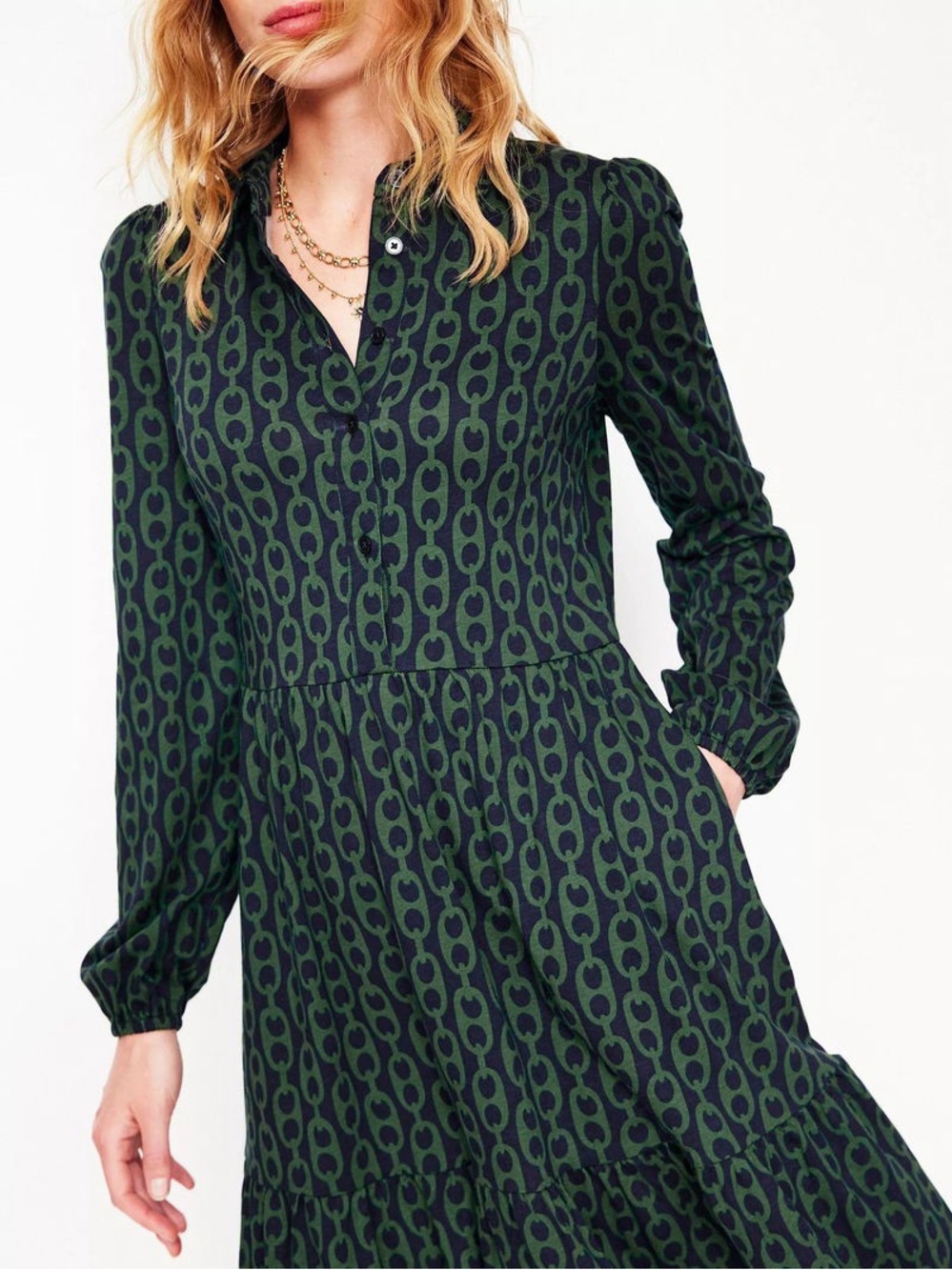 Boden Geo Chain Print Dress